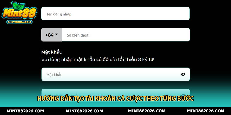 Hướng dẫn tạo tài khoản cá cược theo từng bước